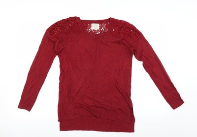 Hippie Rose Damen Pullover Pulli rot Größe 6 - bestickte Details