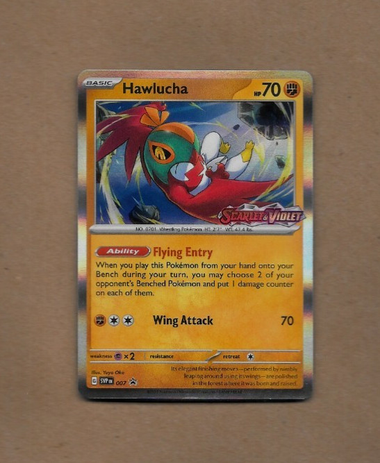 2023 Pokemon Scarlet & Violet TCG Hawlucha Promo Holo Rare Card #007 MINT