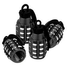 4pcs Tire Wheel Valve Stem Cap Set Metal Grenade Bomb Air Dust Cover Caps Trim