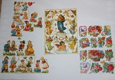 Set verschiedene Glanzbilder Poesiealbum Sammelbilder Antik-Stil Oblaten Relief