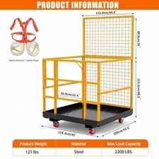 43"x45" Forklift Safety Cage ,1800Lbs Capacity Forklift Man Basket Work Platform