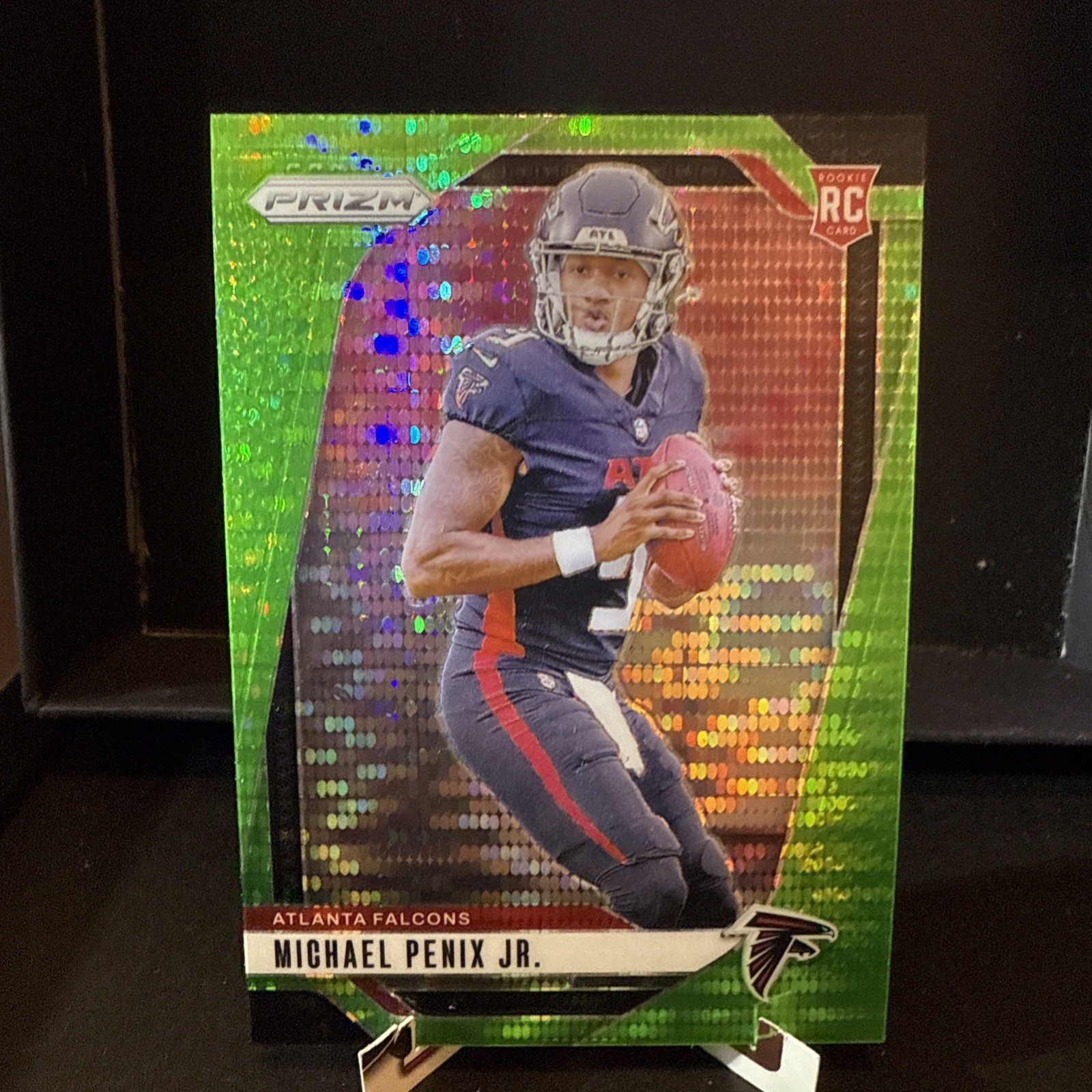 2024 Panini Prizm - Rookies Michael Penix Jr. #378 Neon Green Pulsar Prizm (RC)