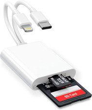 SD Card Reader for Iphone Ipad, 2 in 1 Sd/Micro SD Card Adapter Dual Connector