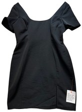 ASOS Design Womens Front Slit Mini Dress Back Zipper Size 10 Black Party