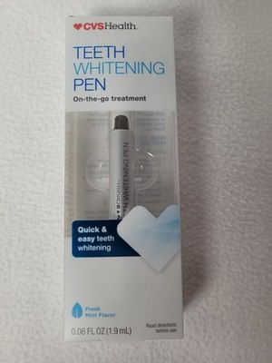 CVS Teeth Whitening Pen On The Go Treatment Fresh Mint Flavor 10/2025