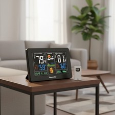 7.5'' Wireless Weather Station: Indoor Outdoor Temperature  Barometric Pressure