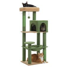 Luxurious Cat Tree Tower with Natural Scratching Posts,Cozy Condo Hammock,Cat Sc