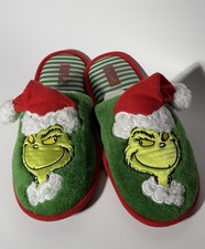 Dr. Seuss The Grinch Men s Green Christmas Slippers Size 9-10