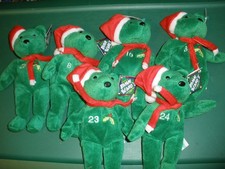 NEW Set of 6 Christmas Bears Bamm Beanos Ripken Jr, McGwire, Griffey Jr, Justice