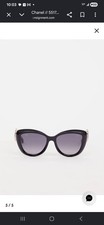 Chanel 5517 Women's Black/Gold Logo Sunglasses NEW Grey gradient lens