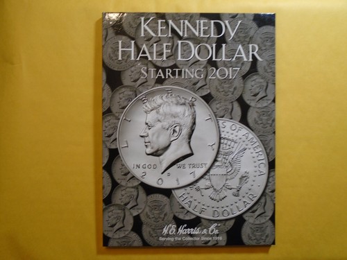 H.E HARRIS CO. COIN FOLDER, COIN SUPPLIES, COIN BOOK ( KENNEDY HALF ) FREE SHIP