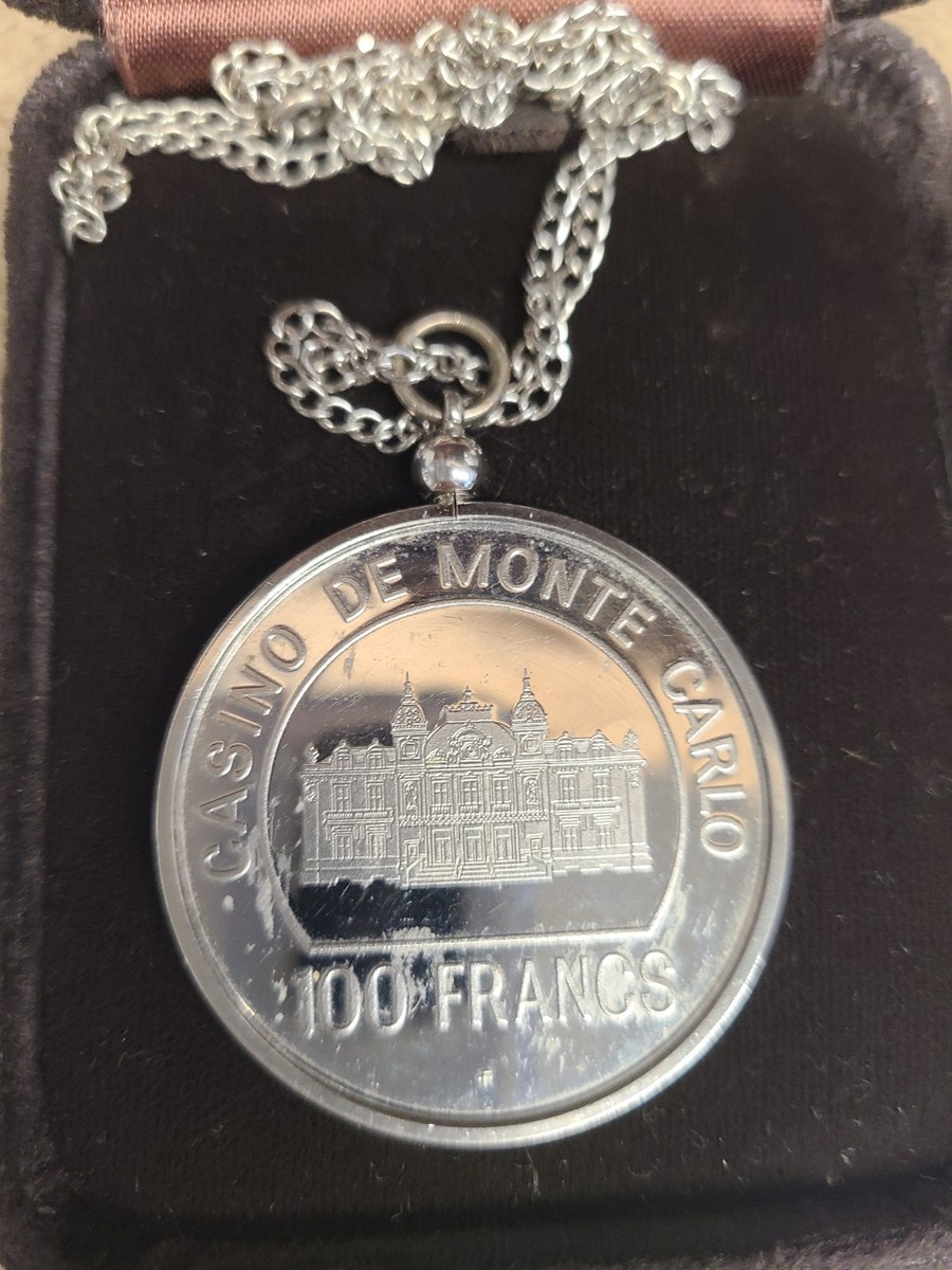 MONACO Casino de Monte Carlo Proof Silver 100 Franc Medal Coin 22