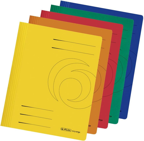 Herlitz 11037181 Schnellhefter A4 Karton Gefaltet Farbig Sortiert 10Er Packung (-image