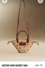SEZANE JUSTINE MINI RAPHIA HEART EMBROIDERED 