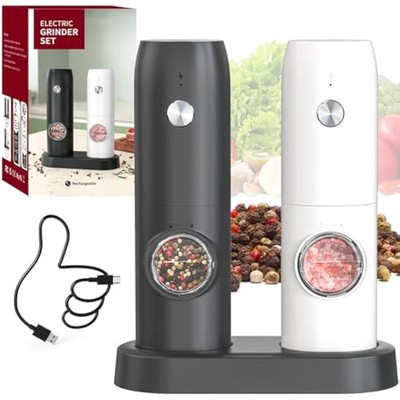 CIRCLE JOY Elektrische Pfeffermühle Mühlen, Wiederaufladbares Salz und Pfeffer Set mit