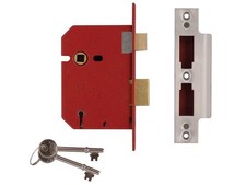 UNION - 2201 5 Lever Mortice Sashlock Brass Finish 65mm 2.5in Visi