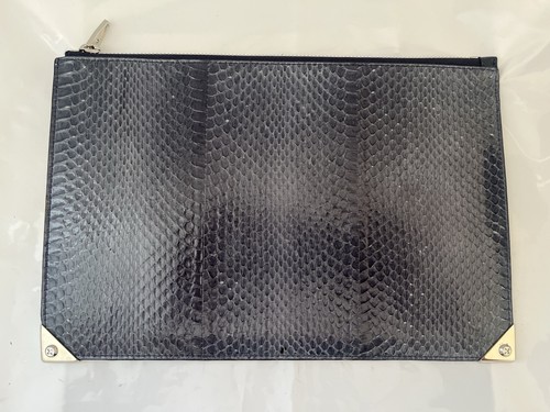 Alexander Wang Prisma Navy Snakeskin Clutch With Tags. Very Good Condition