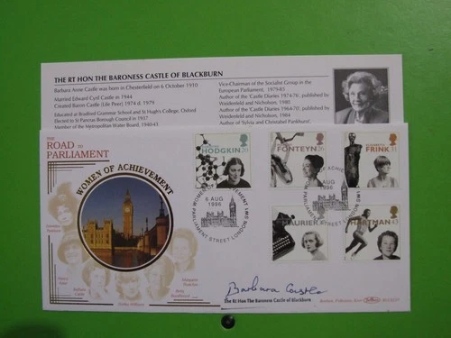 BENHAM FDC 1996 WOMEN OF ACHIEVEMENT SIGNED BARONESS BARBARA CASTLE OF BLACKBURN