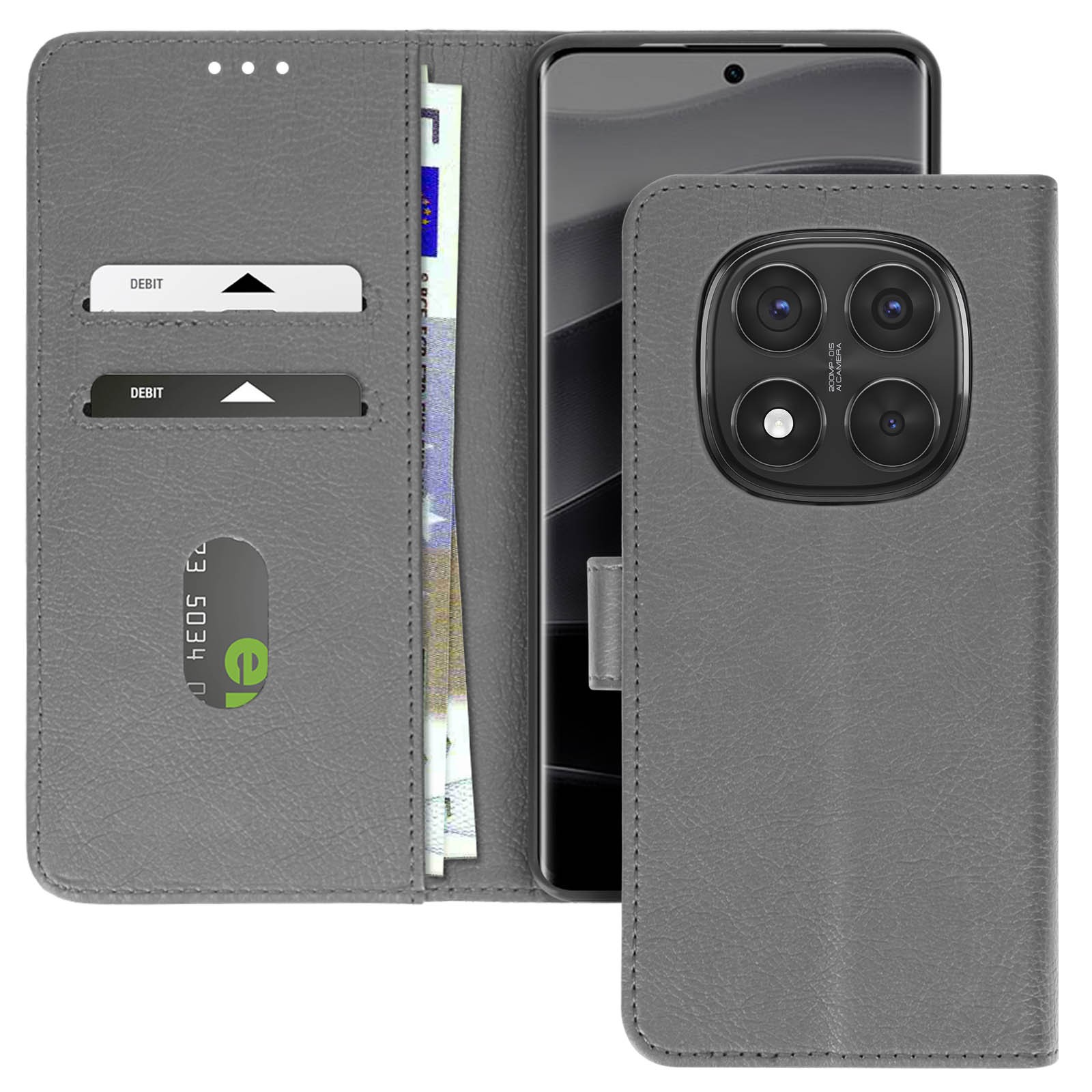 Coque Redmi Note 14 Pro grise anti-chute qui tient debout pour visionnage mains libres Avizar