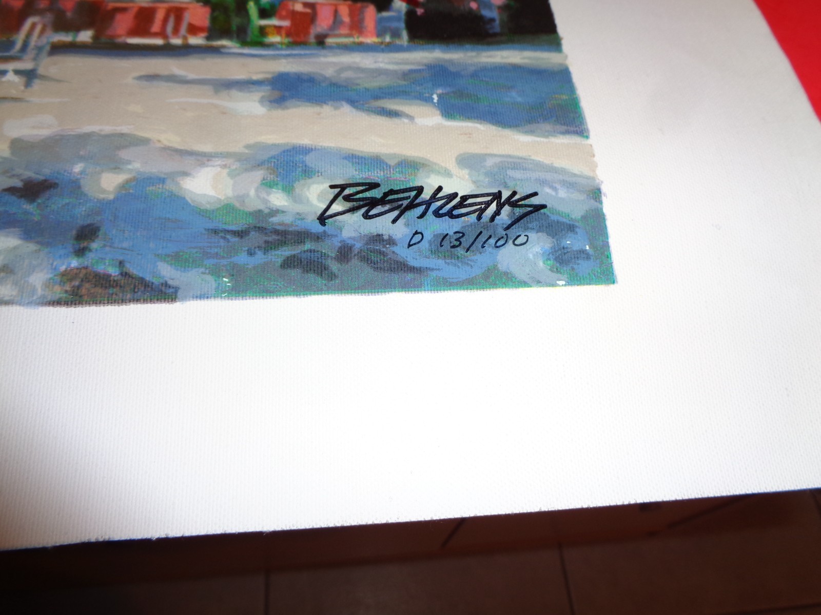 Howard Behrens Signedand numbered D 13/100 "Inn at Lake Garda" Serigraph Unframe