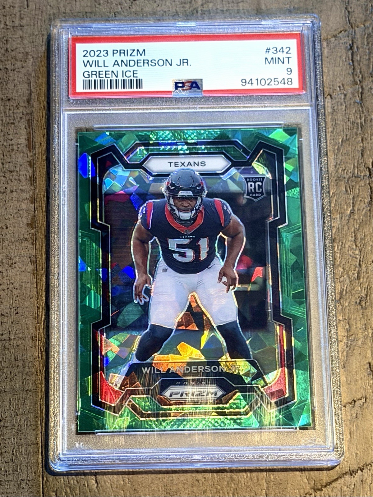 2023 Panini Prizm Will Anderson Jr. Green Ice PSA 9 No. 342 RC