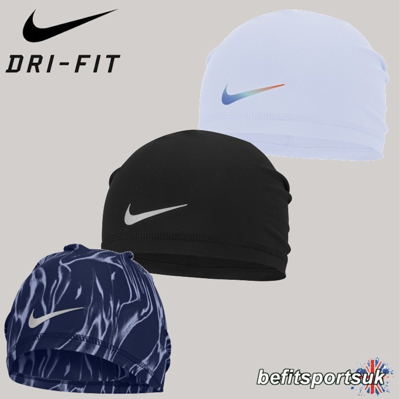 NIKE PEAK BEANIE HAT BLACK DRI-FIT WINTER RUNNING SPORTS