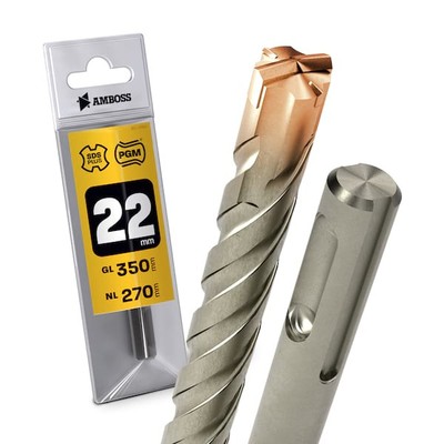 SDS Plus Hammerbohrer 4X Schneiden PGM Ø 22mm x 270mm - AMBOSS Werkzeuge SDS