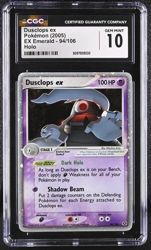 Dusclops ex Holo Rare 2005 Pokemon EX Emerald #94/106 CGC 10