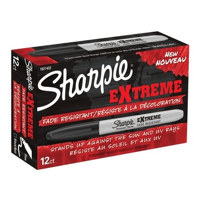 Extreme Permanent Markers, Fine Point, Black, 12 Count