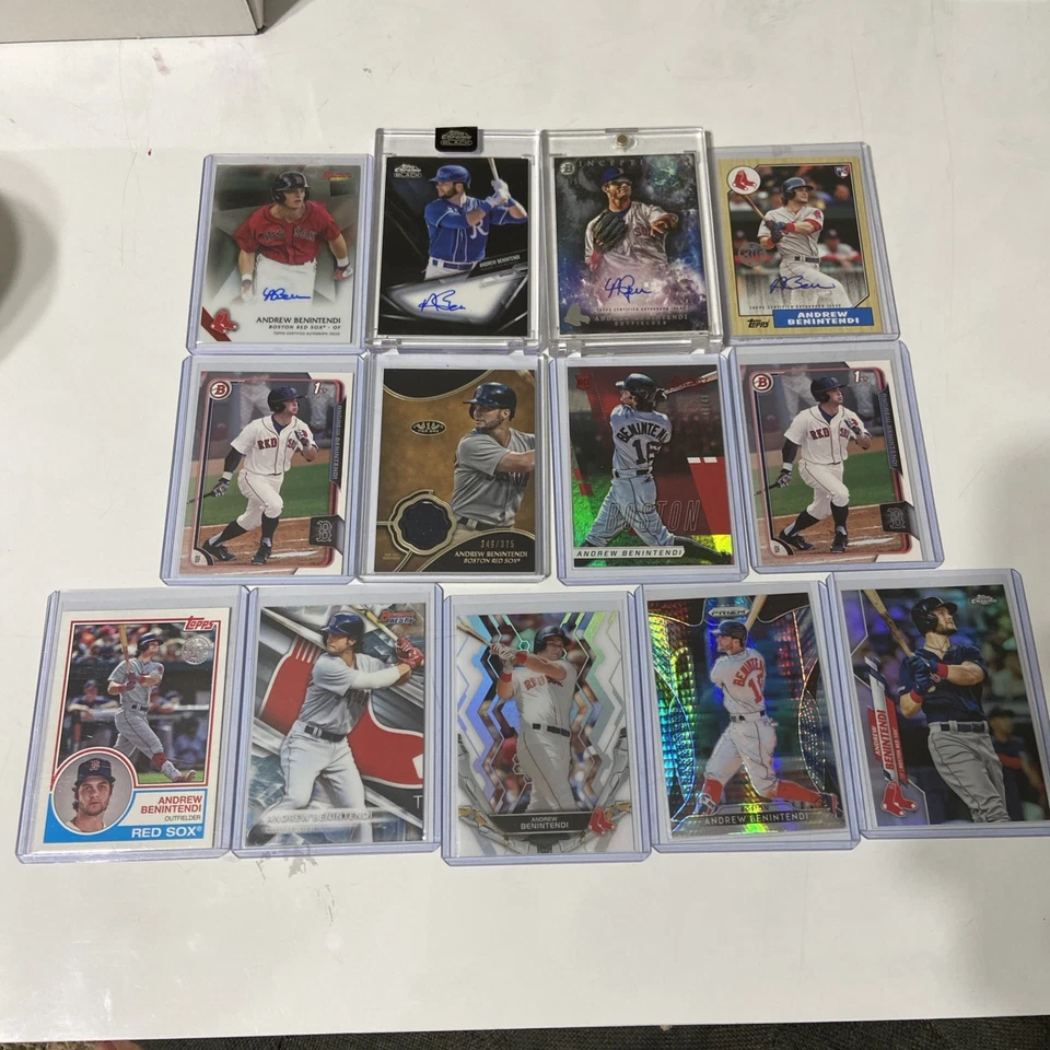 Huge Andrew Benintendi Auto SP Lot RC Prospect Numbered Topps Bowman Panini - Image 2 of 4