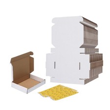 RLAVBL 6x4x1 Shipping Boxes Set of 50, White Small Corrugated 6x4x1,