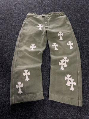 Vintage 90s Workpants Chrome Hearts Style Cross Denim jeans Men's