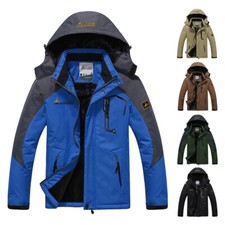 Men's Winter Warm Coats Casual Outdoor Ski Snow Hooded Waterproof Fashion Jacket