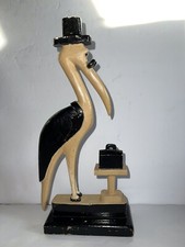 Antique Primitive STORK DOCTOR (BABY) Sculpture~Carved WOOD Folk Art Unique RARE