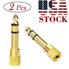 10x6.3mm 1/4" Male plug to 3.5mm 1/8" Female Jack Stereo Headphone Audio Adapter