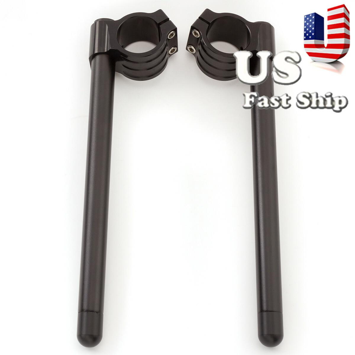 CNC 7/8'' Handle Bar Clipon Handlebars Clip Ons Clamp Black