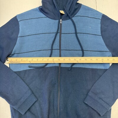 Tota's Sport Two Tone Blue Long Sleeve Full Zip Jacket With Hood