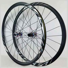 COPPIA CERCHI ALLUMINIO FRENO DISCO 6 VITI RUOTE 700c BICI CORSA 8-9-10-11-12V