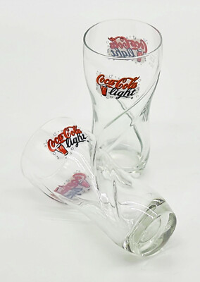 2 x Coca Cola Light Limonade Erfrischung Glas Tafelgläser 33cl Füllmenge(7506-2)