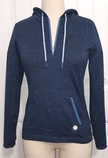 Vineyard Vines Performance Hoodie Womens XXS Quarter Zip Pocket Thumb Holes Navy