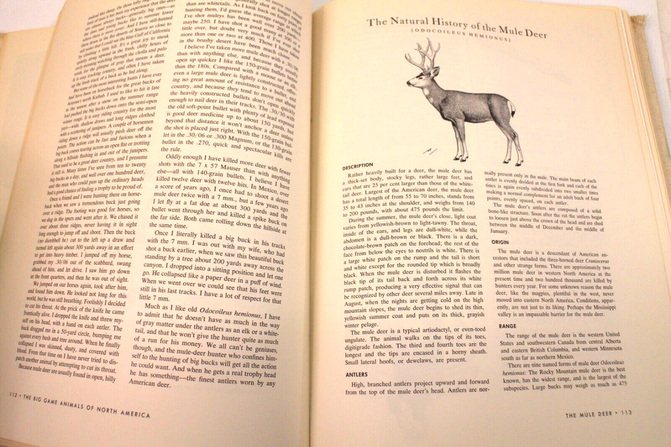 The Big Game Animals of North America Jack O'Connor Allen Douglas 1961