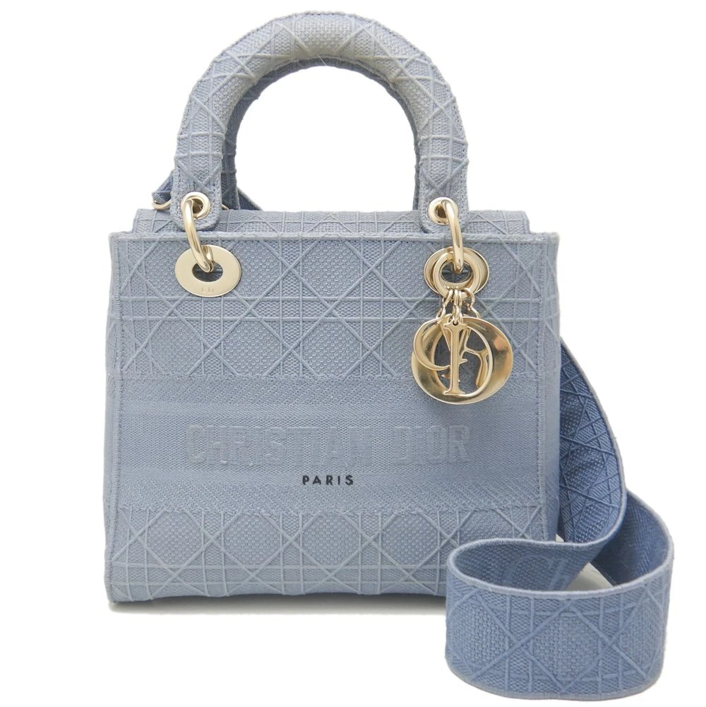 Sac à main Christian Dior femme D Lite toile / broderie bleu / 450087