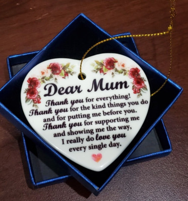 Ceramic Heart NIB Dear MUM Thank You for everything I really do Love You Every