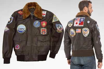 Veste Aviateur Homme Infinity Leather - Cuir Noir - Col Mouton - Style Top Gun - Neuf