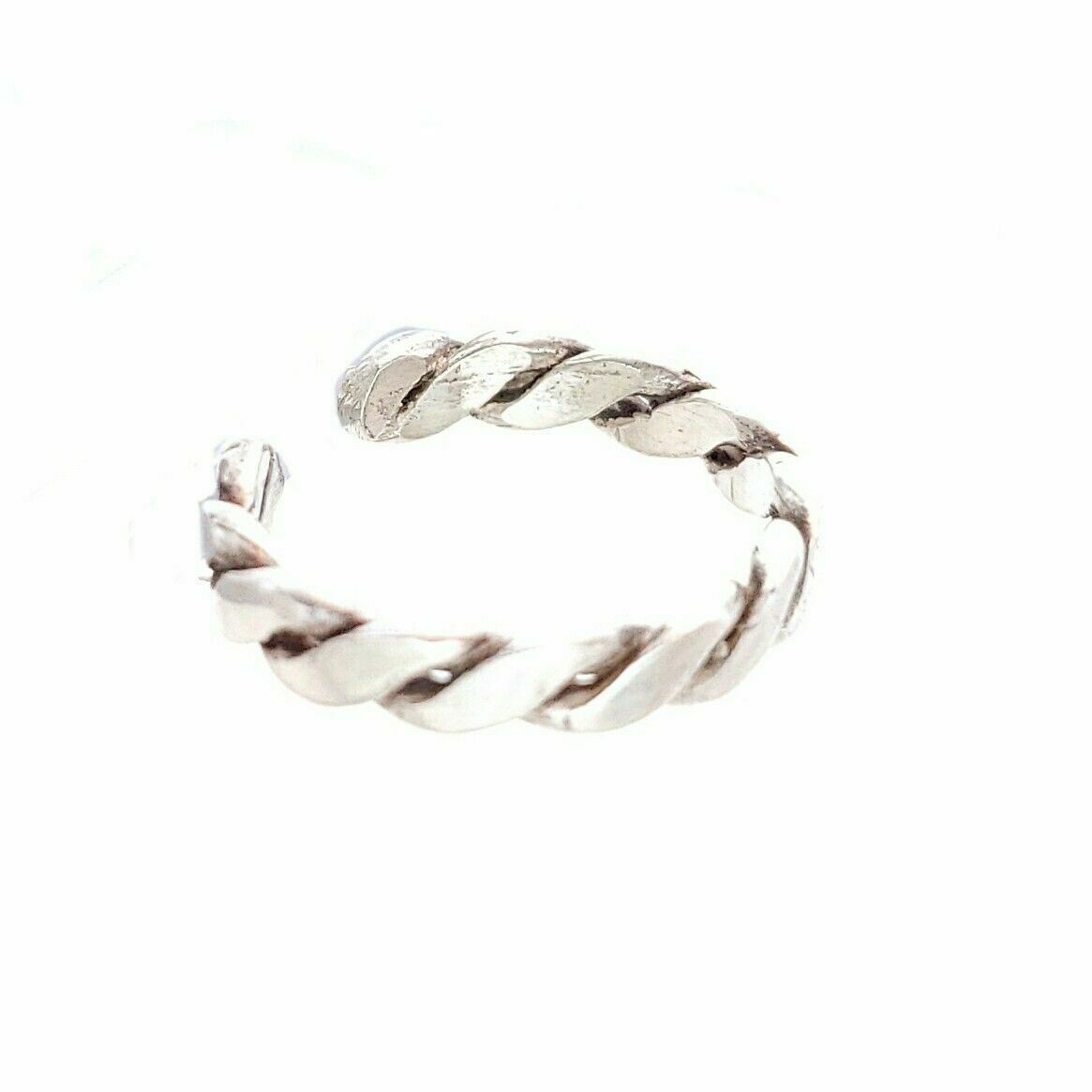 .925 Solid Sterling Silver Braided Twist Toe Ring… - image 3