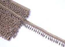2 Yrds Beaded Fringe Drop Shape Pearl Vintage Style Trim Ribbon Sewing on Edging