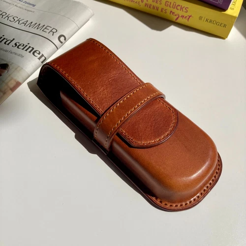 Leder-Stiftetui für Drei Stifte Füllfederhalter Etui für Montblanc Ledermäppchen - Bild 11 von 11