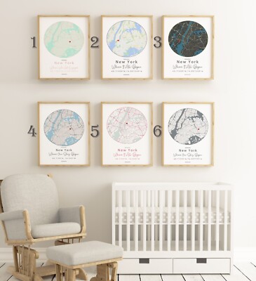 Anniversary Map Gift Where it all began Custom Star Map Custom City Map Print