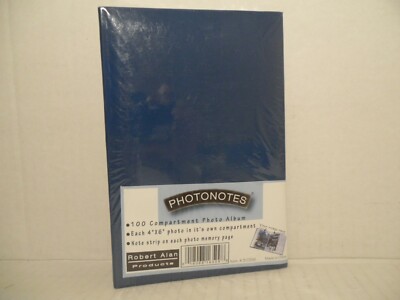 PHOTONOTES 100 Compartment Photo Album 4x6'' Note Strip Robert Alan Products BLUE
