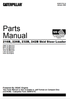 CAT Caterpillar 216B 226B 232B 242B Skid Steer Parts Catalog
